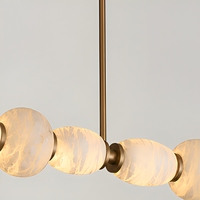 Lustre linéaire artistique en métal et albâtre pour îlot de cuisine, salle à manger, prix d'usine en gros