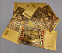 Billets de banque en plaqué or 24k, billets commémoratifs euro, décoration de billets de banque en or plaqué Antique, Souvenir 1000000
