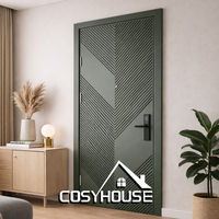 Puerta Interior de Material Compuesto con Acabado Melamina, Puerta Moderna Personalizada para Habitaciones de Apartamentos, Hoteles y Oficinas, Fabricante