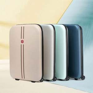 Modern Foldable Rolling <b>Suitcase</b> Creative Design-<b>Lightweight</b> ABS+PC 20'/24" Carry Luggage Silk Screen Business Promotional Gifts - Product Image 4