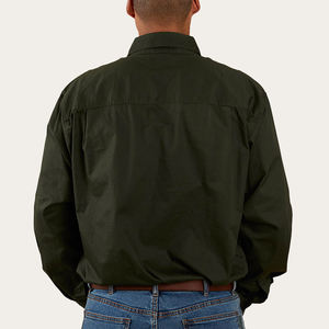 Seragam Grosir Atasan Denim Vaquero Cowboy Hi Vis Pakaian Western Apparel Custom Mekanik Snap Pearl Kemeja Western - Product Image 3