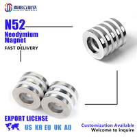 Aimant annulaire industriel personnalisé haute puissance en NdFeB N35 N52, revêtement or, petit trou rond, pour VR PS4 PS5