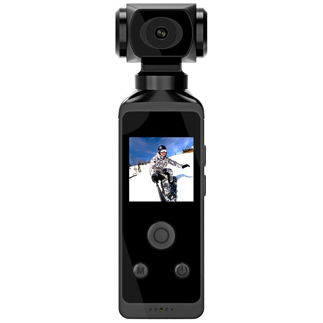 4K Ultra HD Pocket Camcorder WiFi Enabled Action Camera with 16MP Photos 270° Rotating Head Slow Motion 1.3-inch Display PQ386