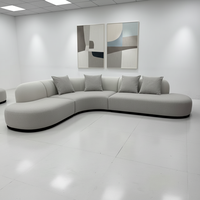 Ensemble de canapés de bureau modernes et doux, modulaires, en cuir synthétique, éponge haute densité, blanc, design luxueux pour salon, cadre en bois