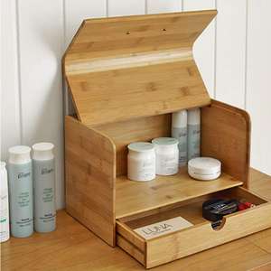 กล่องขนมปังไม้ไผ่สองชั้นพร้อมลิ้นชักแบบซ่อนประหยัดพื้นที่สำหรับห้องครัว - Product Image 2