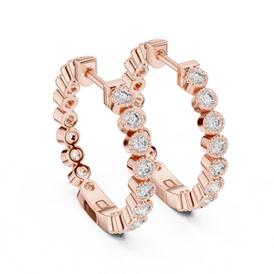 Boucles d'oreilles pour femmes en or rose plaqué avec diamants de laboratoire, bijoux raffinés et élégants, cadeau brillant pour les occasions de fête - Product Image 4