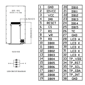 Display LCD TFT IPS da 1,9 <span class=keywords><strong>Pollici</strong></span>, Risoluzione 170x320, Driver ST7789V, Interfaccia MCU SPI a <span class=keywords><strong>39</strong></span> Pin per Penne di Lettura Intelligenti e PDA - Product Image 4