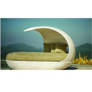 Lit rond extérieur en osier populaire <span class=keywords><strong>2022</strong></span> lits de repos en forme de <span class=keywords><strong>lune</strong></span> - Product Image 2