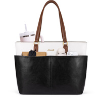 Sac à main LOVEVOOK de luxe 15,6 17 pouces tendance résistant à l'eau en PU pour l'été, idéal pour les festivals, le bureau, le shopping, les voyages, sac fourre-tout pour ordinateur portable pour femmes