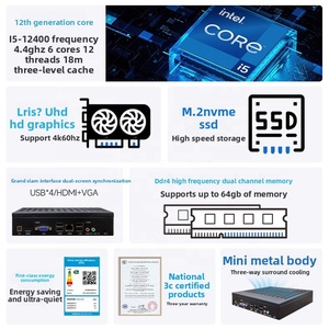 Mini PC 12th - 14th Gen <span class=keywords><strong>CPU</strong></span> <span class=keywords><strong>i5</strong></span>-12450H Quad core 4GB video Bộ nhớ mới xách tay nhỏ gọn Mini PC kinh doanh trường máy tính - Product Image 4