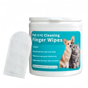 ผ้าเช็ดทำความสะอาดนิ้วสำหรับสัตว์เลี้ยงผ้าเช็ดทำความสะอาดตาแบบอ่อนโยนไม่ระคายเคือง50ชิ้นเหมาะสำหรับใช้ในบ้านหรือใช้ในการเดินทาง - Product Image 1