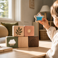 Blocs sensoriels en bois personnalisés, jouets Montessori en bois pour les bébés, jeu d'activités, éducation précoce, entraînement sensoriel