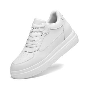 White <b>Height</b> <b>Increasing</b> Sneakers Lace Up Platform Walking <b>Shoes</b> Breathable Casual Footwear for Men - Product Image 1