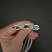 Alta eficiencia y carga rápida Malla de nylon trenzada 8 pines Micro USB tipo C 3 en 1 Cables