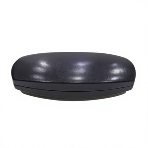 Étui rigide pour lunettes de soleil en cuir PU de haute qualité, forme rectangulaire noire, style simple - Product Image 1