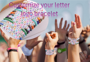 Cô Gái Thủy Tinh Đầy Màu Sắc Hạt Tùy Chỉnh Tên Lấy Cảm hứng Thư Vòng Đeo Tay Ban Đầu Thư Tình Bạn Vòng Đeo Tay Quà Tặng Cho Mẹ Con Gái - Product Image 5