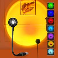 Mini lampe de table USB RGB, lampe coucher de soleil USB, projecteur LED néon, éclairage d'ambiance mural pour photographie, décoration, cadeau
