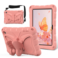 Casing Butterfly Kid Case untuk Kindle Fire 7 2022 Generasi ke-12 Model Terbaru 7 inci, terbuat dari busa EVA, ramah anak, dengan tali bahu.