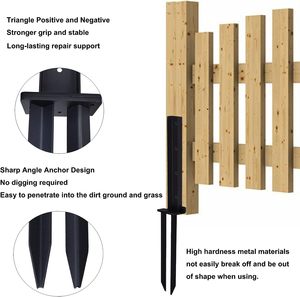 Fixer Anchor Ground Spike Fence Post Repair Stakes para reparación/Refuerzo Inclinado/Poste de valla de madera <span class=keywords><strong>rota</strong></span> - Product Image 6