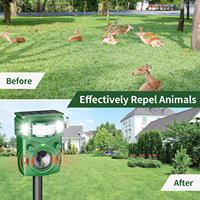 Répulsif d'animaux multifonction avec détecteur de mouvement, son ultrasonique et lumière flash pour la sécurité du jardin