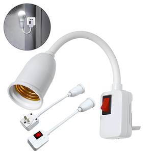 E27 đèn cơ sở linh hoạt uốn cong di động kiểm tra ánh sáng ổ cắm ánh sáng adapter cắm chuyển đổi EU chúng tôi Anh cắm đèn chủ cho LED bảng đèn - Product Image 2