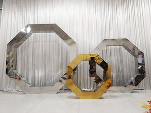 Marco de fondo de arco de acero inoxidable para boda de oro octogonal Marco de decoración de escenario de Evento de Metal - Product Image 4