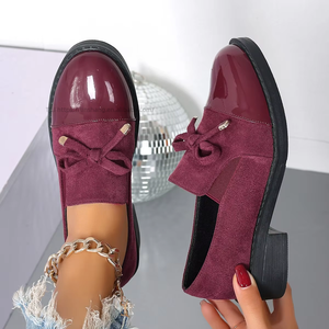 British Style Slip-on Low Ankle Flats Women's Autumn Women's Plus Size Bows Thick <b>Heel</b> 43 - Product Image 4