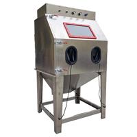 Cabine de sablage humide manuelle en acier inoxydable, machine de sablage à abrasif liquide avec moteur de pompe pour l'entretien et le nettoyage des moules