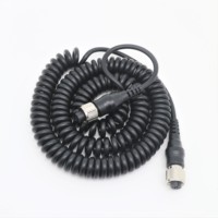Connecteur femelle M12 4 cœurs, étanche IP68, avec gaine en PVC haute élasticité et feuille de cuivre, pour câble à ressort industriel et caméra de voiture, direct usine