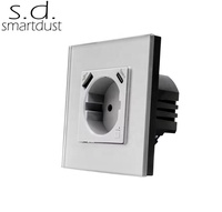 Prise murale intelligente Wifi Smartdust EU 16A, norme allemande, verre trempé, commande vocale Tuya, chargeur rapide USB Type C, prise UK