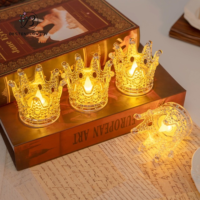 Wholesale Crown Led Tealight Candles Wedding Favors Prop Light Ornament Christmas Party Decorations Desk Lamps Indoor Gift
