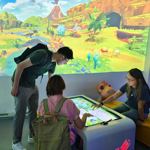 Permainan melukis layar sentuh interaktif untuk anak, <span class=keywords><strong>AR</strong></span> Interaktif Proyeksi lantai peralatan orangtua-anak untuk iklan - Product Image 4