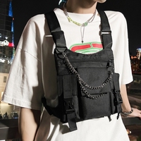Sac de gilet multifonctionnel tactique à la mode décontracté personnalisé sac de poitrine pour hommes sacs à dos tactiques avec trou pour casque