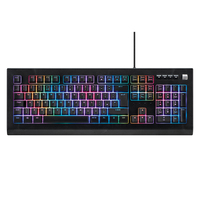 Clavier filaire USB rétroéclairé arc-en-ciel pleine taille OEM avec boutons métalliques pour la maison, le jeu et le bureau