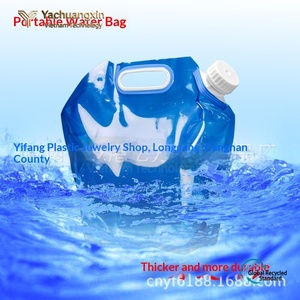 Foldable Hydration Bladder 5L Durable Plastic Camping <b>Water</b> <b>Container</b> with Handle Blue - Product Image 4