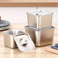 Boîte de rangement de luxe en acier inoxydable pour œufs de fruits, couvercle en métal empilable, récipient d'aliments sains lavable au lave-vaisselle pour la cuisine