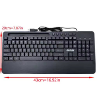 Clavier filaire ergonomique noir pleine taille avec repose-poignets, support de téléphone et touches multimédias K27 – Prix usine