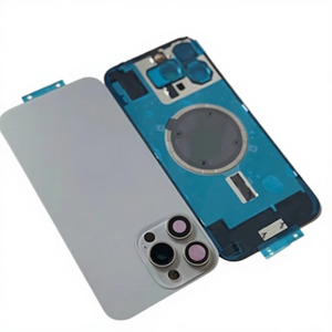 Cache arrière en verre avec plaque en fer et anneau métallique magnétique pour iPhone 16 Pro 16 Pro Max, boîtier arrière avec lentille d'appareil photo - Product Image 4