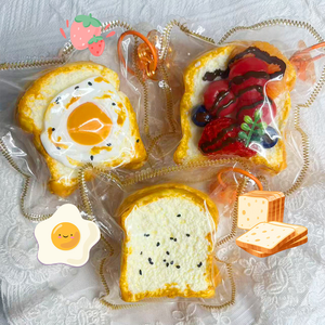 Juguetes Blandos Antiestrés Ecológicos de Levantamiento Lento, Juguetes Blandos de Comida con Forma de Tostada, Juguetes Sensoriales de Silicona Taba al por Mayor para Niños - Product Image 2