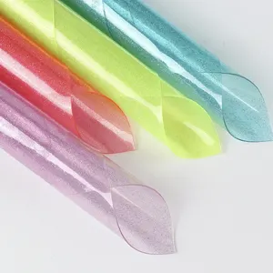 장식을 위한 사용자 정의 인쇄 다채로운 반짝이 재봉 비닐 PVC 필름, 포장, 날개, 선물 포장, 스팽글, 반짝이