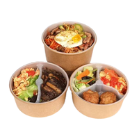 Couvercle jetable en papier kraft de qualité alimentaire pour salade, conteneur personnalisé pour biscuits et snacks à emporter, restauration écologique