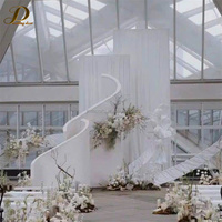 Décorations de scène de mariage JINDA, installation artistique géante en organza de soie, arche de mariage pour les fêtes de mariage et les décorations d'événements