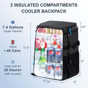 Sac à dos isotherme, imperméable, thermique, portable, léger, pour la plage, les voyages, le camping, le déjeuner, pour hommes et femmes - Product Image 3