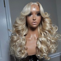 # Perruques de cheveux humains blondes 613 Body Wave avec dentelle frontale HD 5x5 13x4, pré-coupées et pré-épilées, prêtes à porter