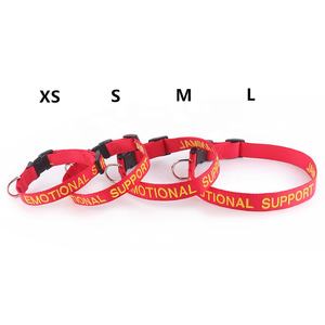 Kerah anjing nilon mewah dapat diatur dengan huruf bordir tali hewan peliharaan pola hewan peliharaan layanan pendukung emosional sesuai pesanan - Product Image 1