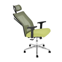 Chaise de bureau ergonomique de direction au design moderne avec appui-tête réglable, dossier en maille solide, pour usage domestique, hôtelier et hospitalier, pivotante