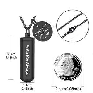 Haomi CE Paslanmaz Çelik Zirkon Kolye Kremasyon Takısı Kadın Erkek Anma Hatırası - Product Image 2