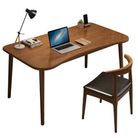 Escritorio de Oficina Moderno Minimalista Nórdico Japonés, Mesa de Estudio de Madera Maciza y Metal, Mesa de Escritura para Apartamentos Pequeños, Uso Familiar y de Oficina