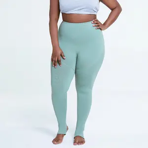 Custom Black Abdomen Spandex Gym Leggings Factory Direct Sale with Push Up Butt Lift for Plus Size Women