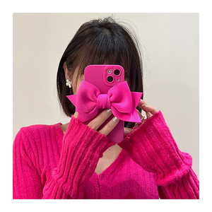 Флуоресцентный матовый Силиконовый чехол для телефона iPhone 14, 13 Pro, Max, 11, X, XR, 7, 8 Plus, Se, 3, милый мягкий защитный чехол с 3d-луком и камерой